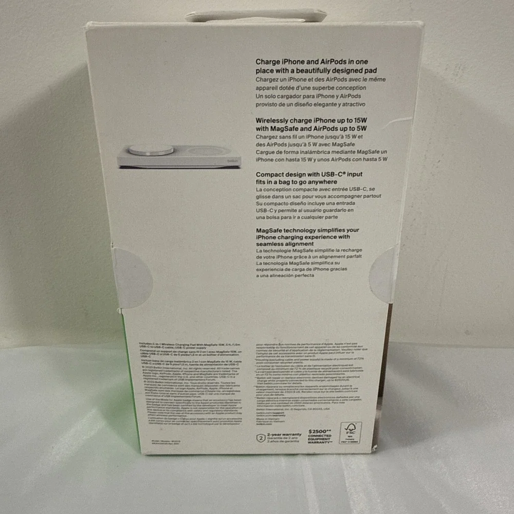 Belkin BoostCharge Pro 2-in-1 Wireless Charging Pad with MagSafe 15W - BRAND NEW